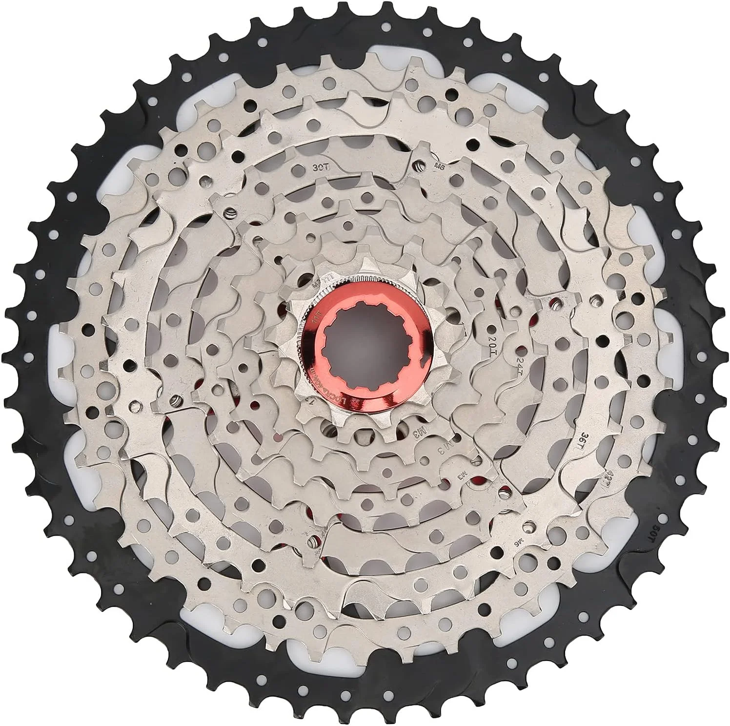 چرخ دنده نه سرعته مقاوم در برابر حرارت بالا، روان و بادوام برای دوچرخه سواران، ساخته شده از فولاد کروم-مولیبدن، رنگ مشکی، مناسب برای دوچرخه های کوهستانی و جاده