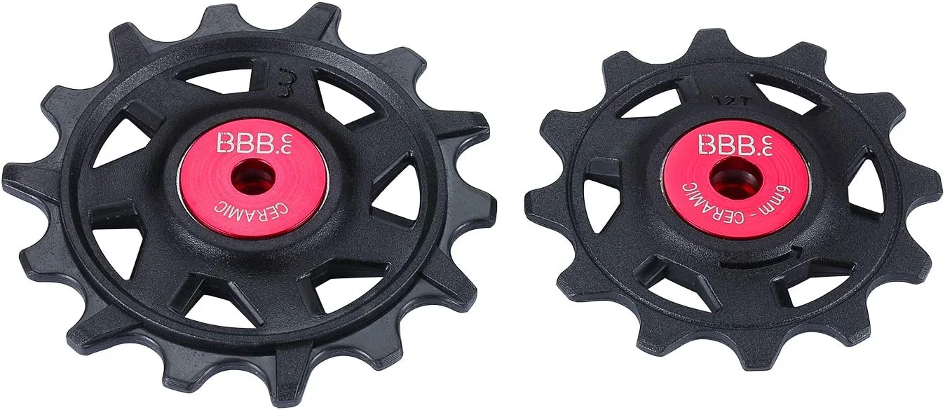 چرخ قرقره سرامیکی تعویض دنده عقب دوچرخه سواری BBC، سایز 12-14 دندانه، 12 سرعته، سازگار با سیستم SRAM MTB، شامل بوش های آلومینیومی