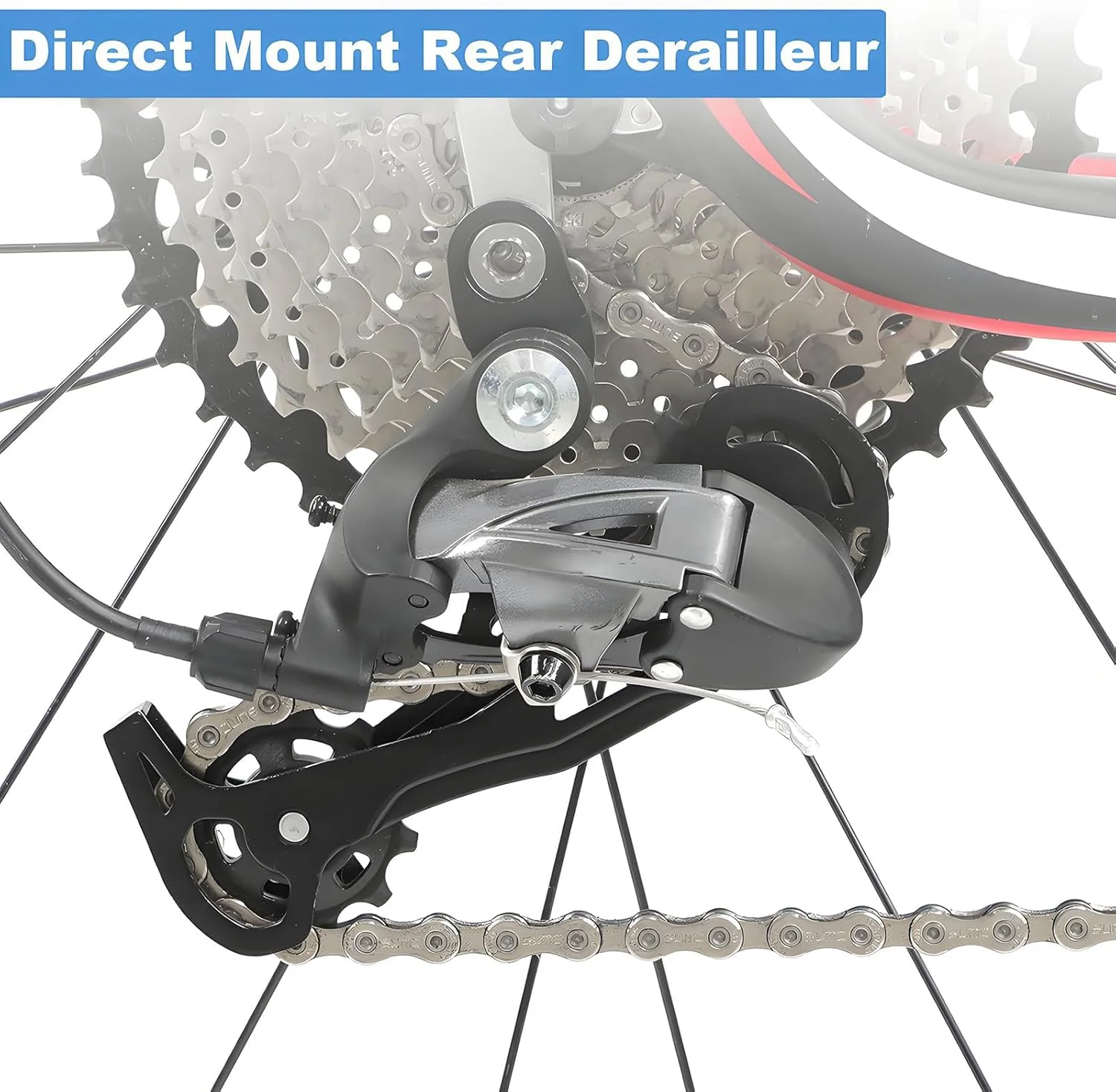 شانژمان عقب دوچرخه، 7/8/9/10/11 سرعته اتصال مستقیم، مناسب برای دوچرخه‌های کوهستانی و جاده‌ای، ساخته شده از فولاد با چرخ راهنمای نایلونی برای تعویض دنده نرم و روان