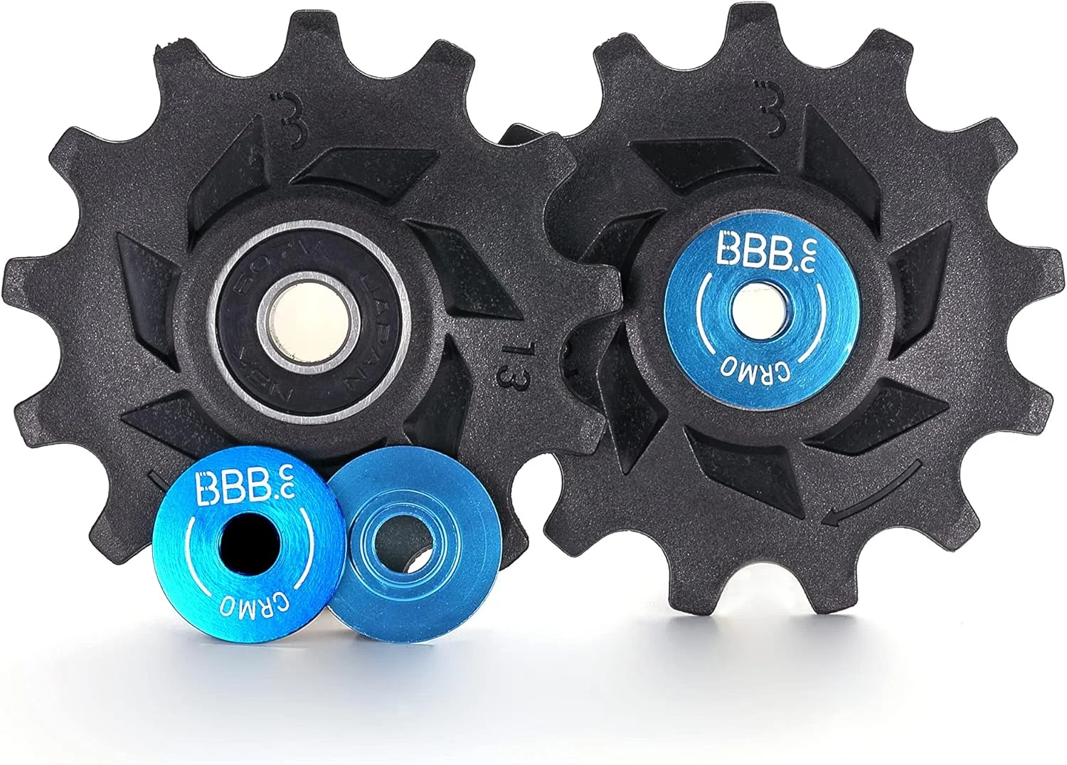 قرقره شانژمان دوچرخه BBB Cycling با 13 دندانه، مناسب شانژمان عقب Shimano 12 سرعته، غلتک چرخ دنده، مناسب دوچرخه شهری، جاده و کوهستان، مدل RollerBoys 13T BDP-09