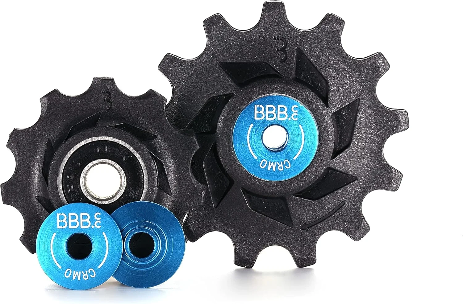 قرقره شانژمان دوچرخه سواری BBB Cycling، 11 و 13 دنده، مناسب Shimano 11 سرعته، چرخ های قرقره ای عقب، مناسب دوچرخه شهری، جاده ای و کوهستان، مدل RollerBoys 11T BDP-08، مشکی