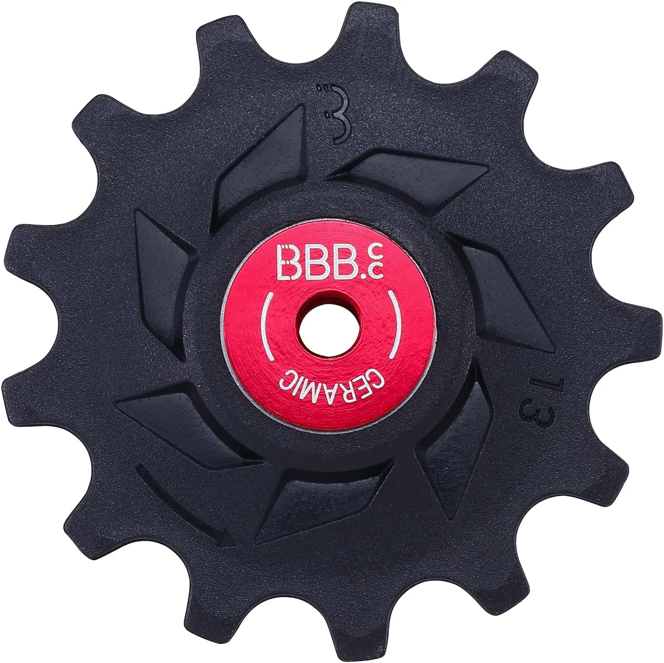 قرقره دنده عقب سرامیکی 13 دندانه BBB Cycling، مناسب شانژمان Shimano 12 سرعته، غلتک های دوچرخه شهری، جاده ای و کوهستانی، مدل RollerBoys Ceramic BDP-19، مشکی