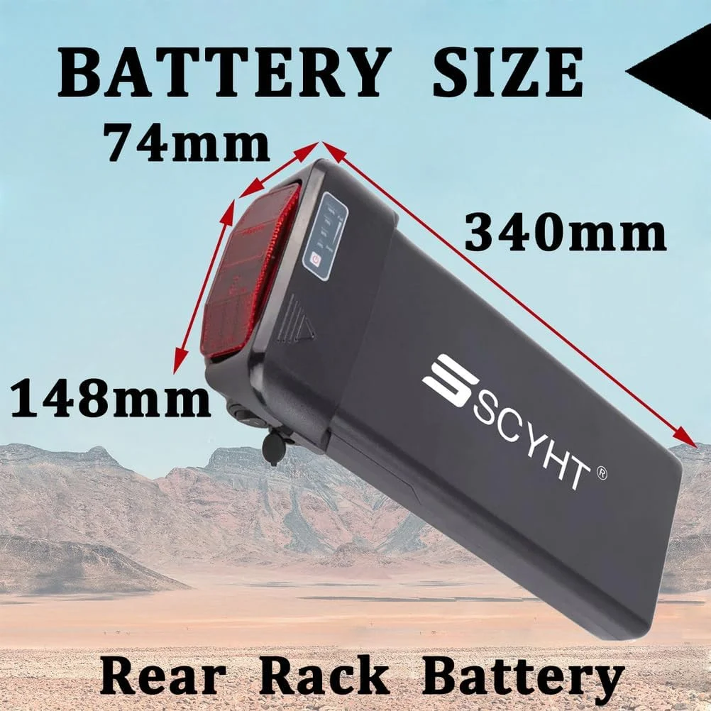 باتری لیتیوم-یونی 36 ولت 10.4 آمپر ساعت 14 آمپر ساعت باتری قابل شارژ 48 ولت باتری لیتیومی 7.8 آمپر ساعت 10.5 آمپر ساعت باتری جایگزین با شارژر و پورت 4 سوراخ برای کیت موتور 250 وات - 550 وات