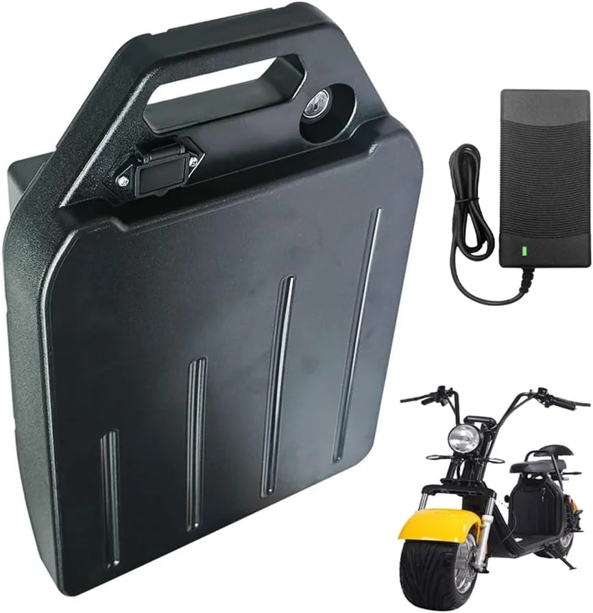 باتری لیتیومی موتور سیکلت 60 ولت 10 آمپر ساعت 15 آمپر ساعت 17.5 آمپر ساعت 20 آمپر ساعت 28 آمپر ساعت جایگزین باتری لیتیوم یون 48 ولت 15 آمپر ساعت 17.5 آمپر ساعت 20 آمپر ساعت 25 آمپر ساعت برای کیت موتور سیکلت تایر پهن 0-1700 وات به همراه شارژر