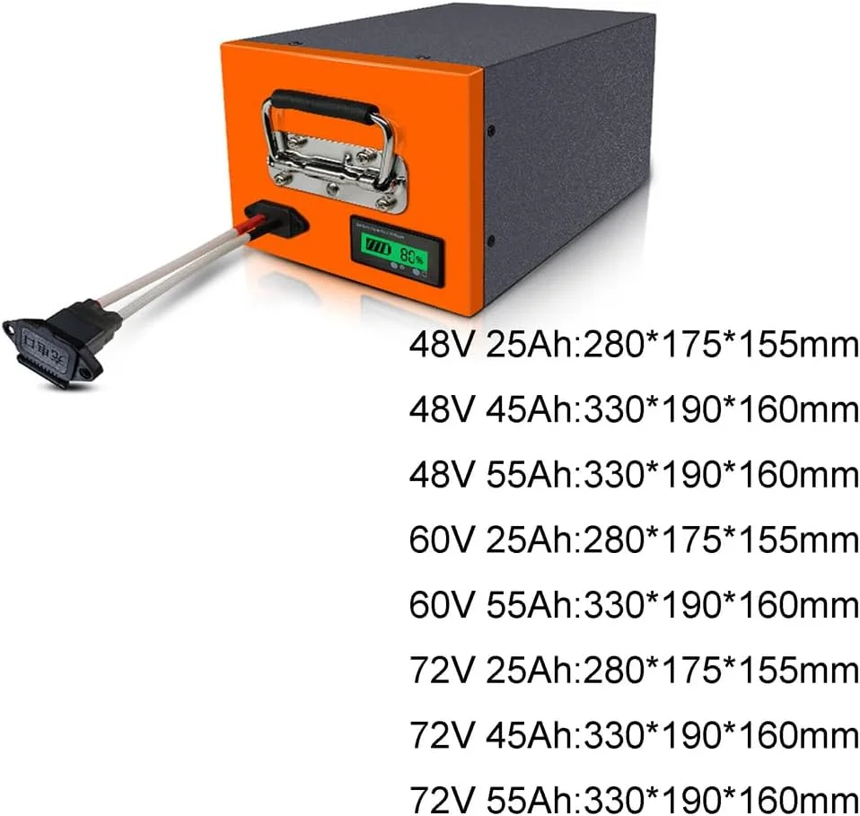 باطری لیتیوم یون موتورسیکلت 60 ولت 48 ولت 60 ولت 72 ولت 25 آمپر ساعت 45 آمپر ساعت 55 آمپر ساعت برای موتور برقی 50-4000 وات به همراه شارژر، 60 ولت، 25 آمپر ساعت باطری لیتیوم یون موتورسیکلت 60 ولت 48 ولت 60 ولت 72 ولت 25 آمپر ساعت 45 آمپر ساعت 55 آمپر ساعت برای موتور برقی 50-4000 وات به همراه شارژر، 60 ولت، 25 آمپر ساعت