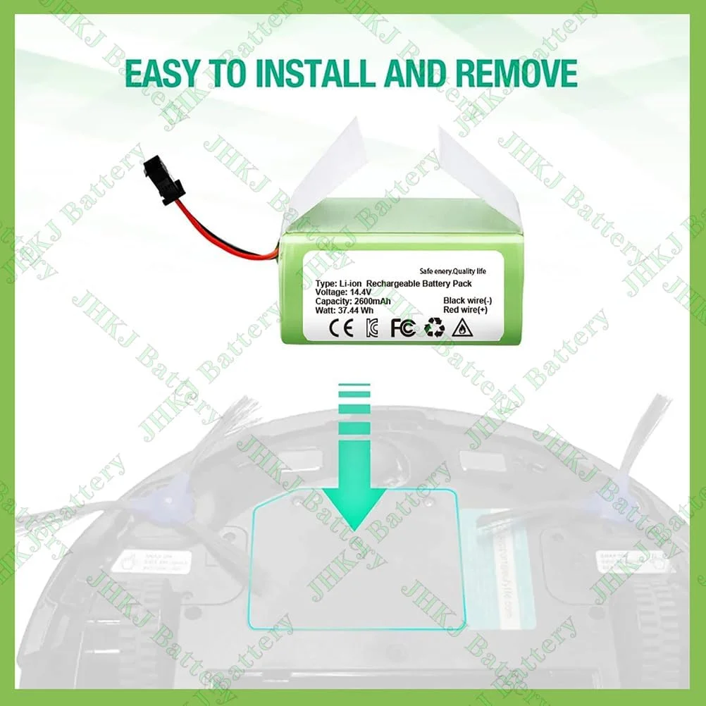 باتری جایگزین 14.8 ولت 2600 میلی آمپر ساعت، 2800 میلی آمپر ساعت، 3200 میلی آمپر ساعت، 4000 میلی آمپر ساعت برای جاروبرقی های رباتیک سری 990/1090/X500/RoBoVac 11 باتری جایگزین 14.8 ولت 2600 میلی آمپر ساعت، 2800 میلی آمپر ساعت، 3200 میلی آمپر ساعت، 4000 میلی آمپر ساعت برای جاروبرقی های رباتیک سری 990/1090/X500/RoBoVac 11