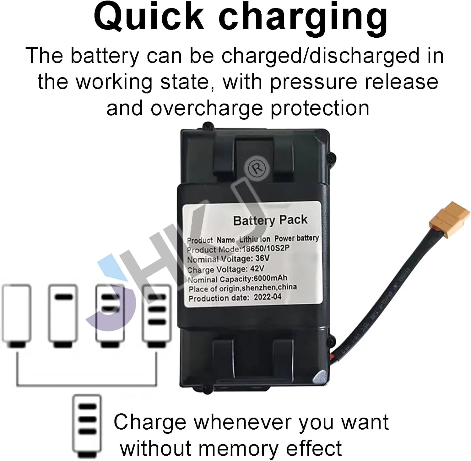 باتری لیتیوم-یونی قابل شارژ 36 ولت برای اسکوترهای برقی/تخته های خود-متعادل کننده 2 آمپر ساعت، 3 آمپر ساعت، 4 آمپر ساعت، 5.2 آمپر ساعت، 6 آمپر ساعت 72 وات ساعت - 230.4 وات ساعت باتری لیتیوم-یونی قابل شارژ 36 ولت برای اسکوترهای برقی/تخته های خود-متعادل کننده 2 آمپر ساعت، 3 آمپر ساعت، 4 آمپر ساعت، 5.2 آمپر ساعت، 6 آمپر ساعت 72 وات ساعت - 230.4 وات ساعت