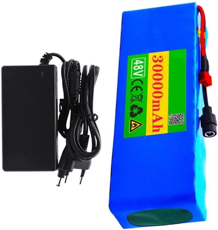 بسته باتری لیتیوم یون 48 ولت 30 آمپر ساعت JHKZUDG برای دوچرخه برقی/اسکوتر برقی، به همراه شارژر باتری لیتیومی 48 ولت، مناسب برای موتورهای 350W - 1000W بسته باتری لیتیوم یون 48 ولت 30 آمپر ساعت JHKZUDG برای دوچرخه برقی/اسکوتر برقی، به همراه شارژر باتری لیتیومی 48 ولت، مناسب برای موتورهای 350W - 1000W