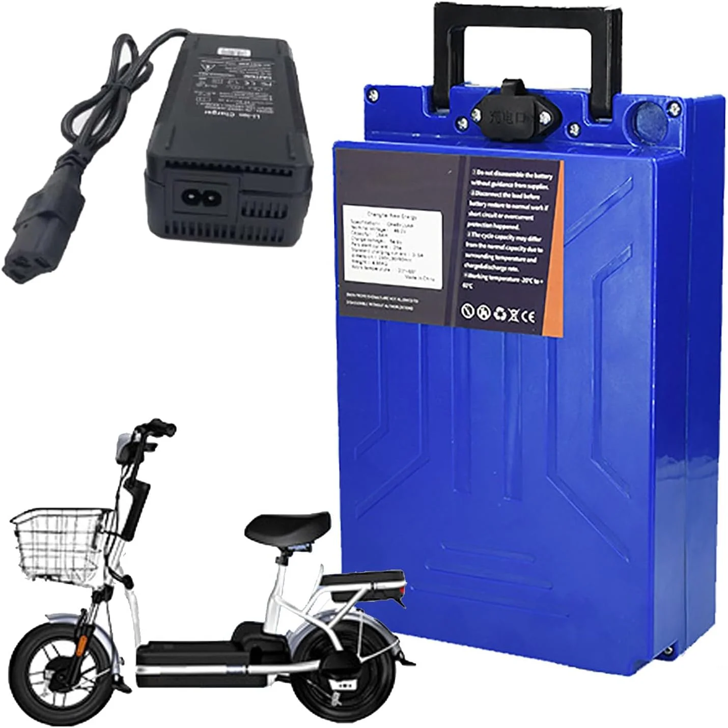 باطری لیتیوم یون 60 ولت 15 آمپر ساعت، باطری موتور سیکلت 48 ولت 20 آمپر ساعت به همراه شارژر و دسته، باطری موتور گازی برای کیت های تبدیل موتور 700 وات تا 1200 وات