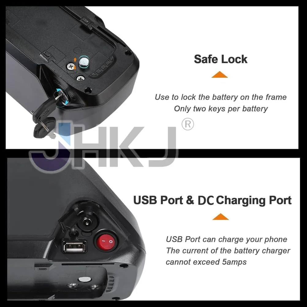 باتری لیتیومی 36 ولت 24 آمپر ساعت 21 آمپر ساعت، باتری جایگزین 48 ولت 8 آمپر ساعت 10.4 آمپر ساعت، باتری های لوله پایین 24 ولت 17.5 آمپر ساعت 15 آمپر ساعت برای کیت های موتور 250 وات - 1100 وات با قفل ایمنی باتری لیتیومی 36 ولت 24 آمپر ساعت 21 آمپر ساعت، باتری جایگزین 48 ولت 8 آمپر ساعت 10.4 آمپر ساعت، باتری های لوله پایین 24 ولت 17.5 آمپر ساعت 15 آمپر ساعت برای کیت های موتور 250 وات - 1100 وات با قفل ایمنی