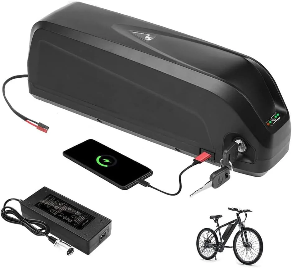 باتری لیتیومی 48 ولت 8 آمپر ساعت، 10.4 آمپر ساعت، باتری های قابل جابجایی 36 ولت 24 آمپر ساعت، 21 آمپر ساعت، باتری های لوله پایین 24 ولت 17.5 آمپر ساعت، 15 آمپر ساعت برای کیت های موتور 250 وات - 1100 وات