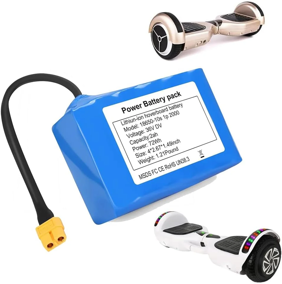 باتری لیتیوم یونی 36 ولت 2 آمپر ساعت برای اسکوتر 72 وات و کیت های تبدیل موتور