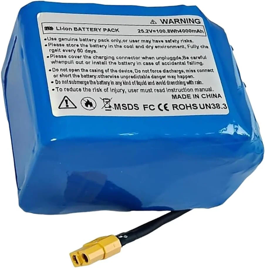 باتری اسکوتر برقی 25.2 ولت 4000 میلی آمپر ساعت، 25.2 ولت 4 آمپر برای کیت های تبدیل موتور ماشین تعادل اسکوتر برقی 29.4 ولت با محافظ BMS