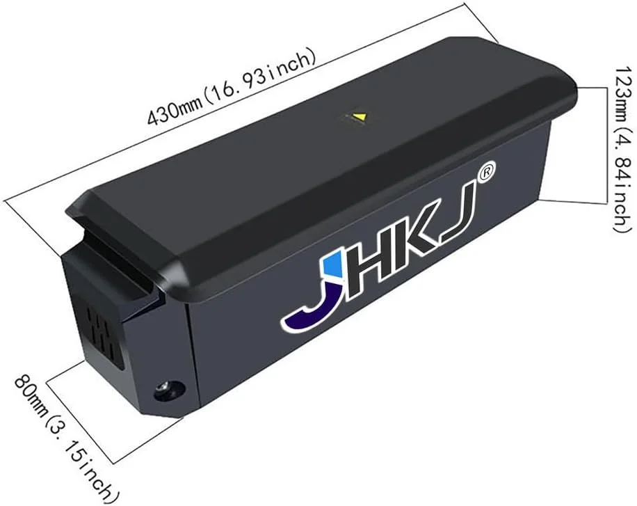 باتری لیتیوم یون 48 ولت 20 آمپر ساعت 25 آمپر ساعت 30 آمپر ساعت باتری لوله پایین 52 ولت 20 آمپر ساعت 25 آمپر ساعت برای کیت های تبدیل موتور 960 وات - 1450 وات با شارژر و چراغ نشانگر
