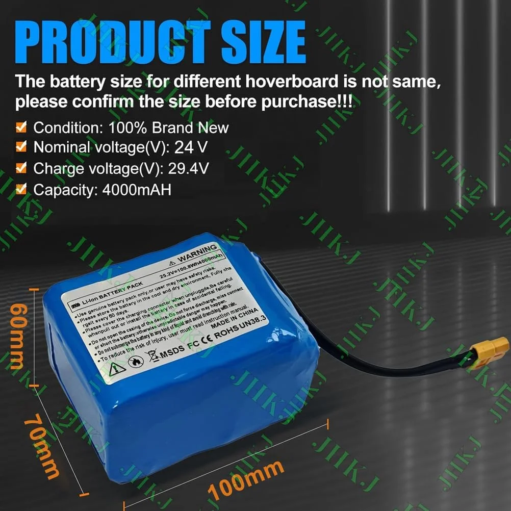 باتری اسکوتر برقی 25.2 ولت 4000 میلی آمپر ساعت، 25.2 ولت 4 آمپر برای کیت های تبدیل موتور ماشین تعادل اسکوتر برقی 29.4 ولت با محافظ BMS باتری اسکوتر برقی 25.2 ولت 4000 میلی آمپر ساعت، 25.2 ولت 4 آمپر برای کیت های تبدیل موتور ماشین تعادل اسکوتر برقی 29.4 ولت با محافظ BMS