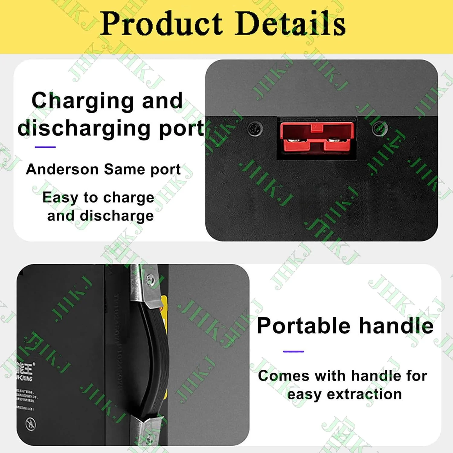 باتری لیتیومی 48 ولت برای لیفتراک برقی با دسته قابل حمل، مناسب برای موتورهای 500W-950W باتری لیتیومی 48 ولت برای لیفتراک برقی با دسته قابل حمل، مناسب برای موتورهای 500W-950W