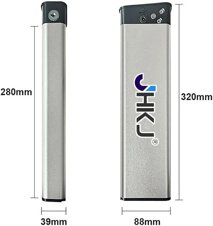 باتری تاشو دوچرخه برقی 36 ولت 8 آمپر ساعت 10 آمپر ساعت لیتیوم یون با دسته قابل حمل و قفل ایمنی باتری قابل تعویض 36 ولت برای کیت های موتور 0-360 وات