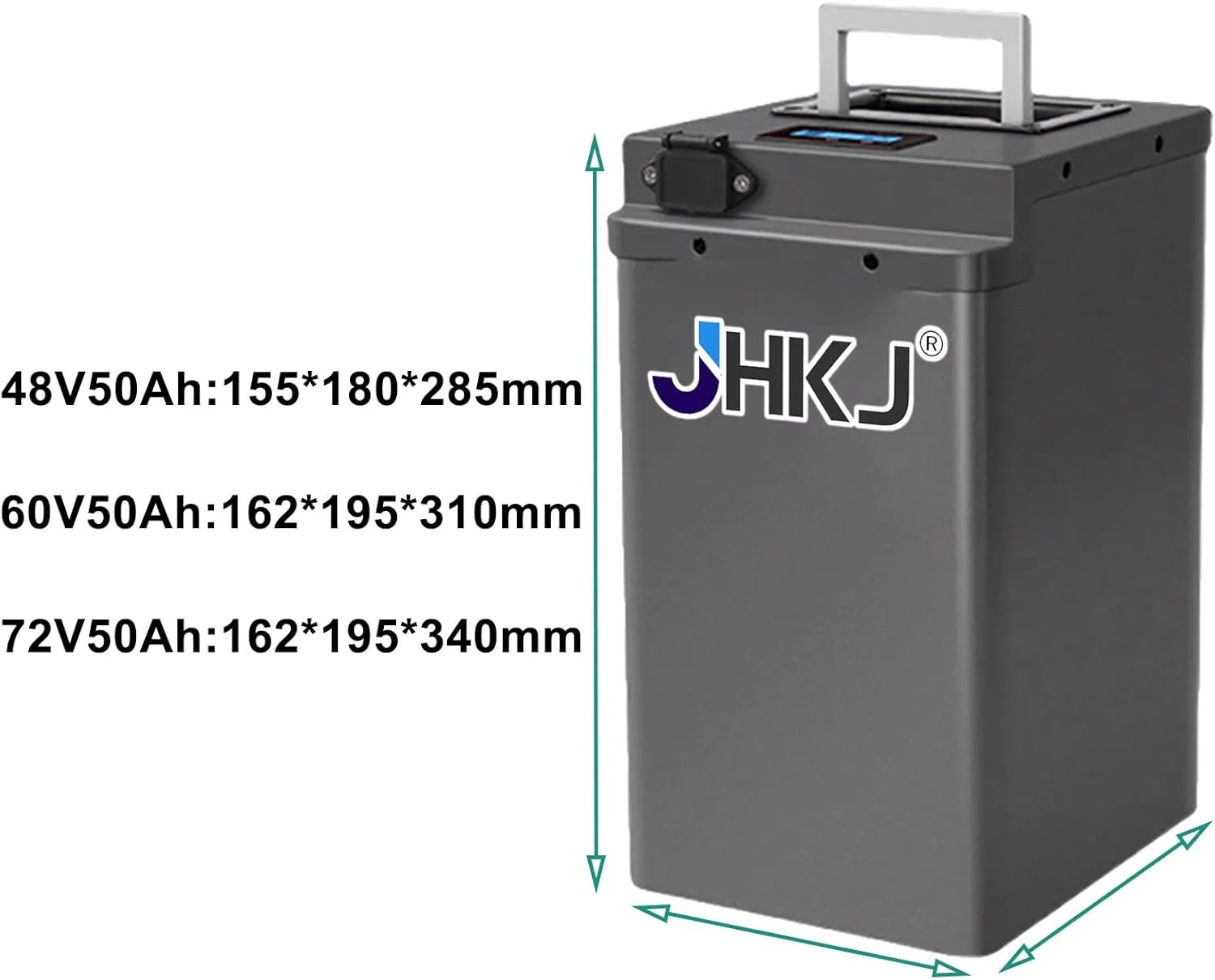 باطری موتور سیکلت برقی 48V 60V 72V 50Ah LiFePO4 فسفات آهن لیتیوم به همراه شارژر برای کیت موتور سه چرخه و موتور برقی 2400W-3600W