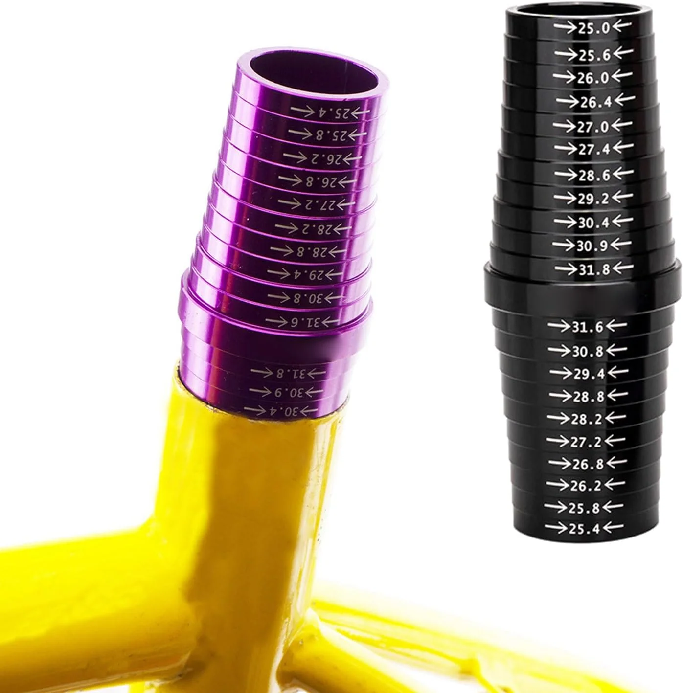 ابزار اندازه گیری میله زین دوچرخه، لوازم جانبی آلومینیومی 25 تا 31.8 میلی متر ابزار اندازه گیری میله زین دوچرخه، لوازم جانبی آلومینیومی 25 تا 31.8 میلی متر