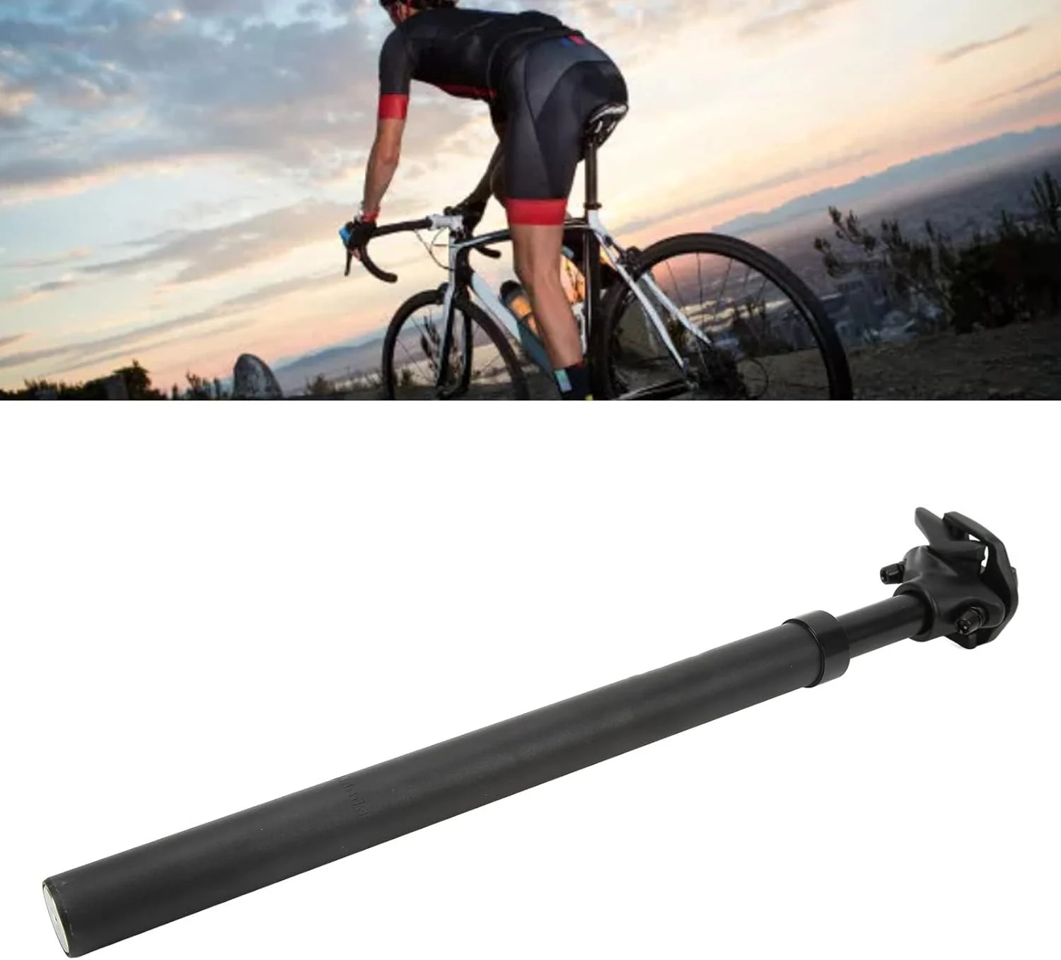 میله زین دوچرخه Cryfokt با سیستم تعلیق و جذب ضربه بادوام، آلیاژ آلومینیوم مناسب دوچرخه سواری در فضای باز، سایز 27.2x400 میلی متر