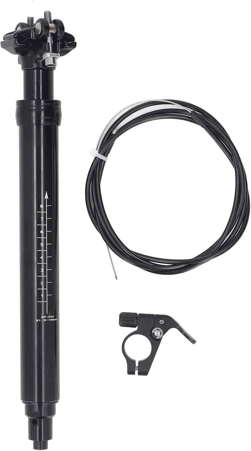 میله زین دوچرخه آلیاژ آلومینیوم 31.6 میلی متر، 100 میلی متر جابجایی، مسیر داخلی برای دوچرخه های کوهستانی و جاده