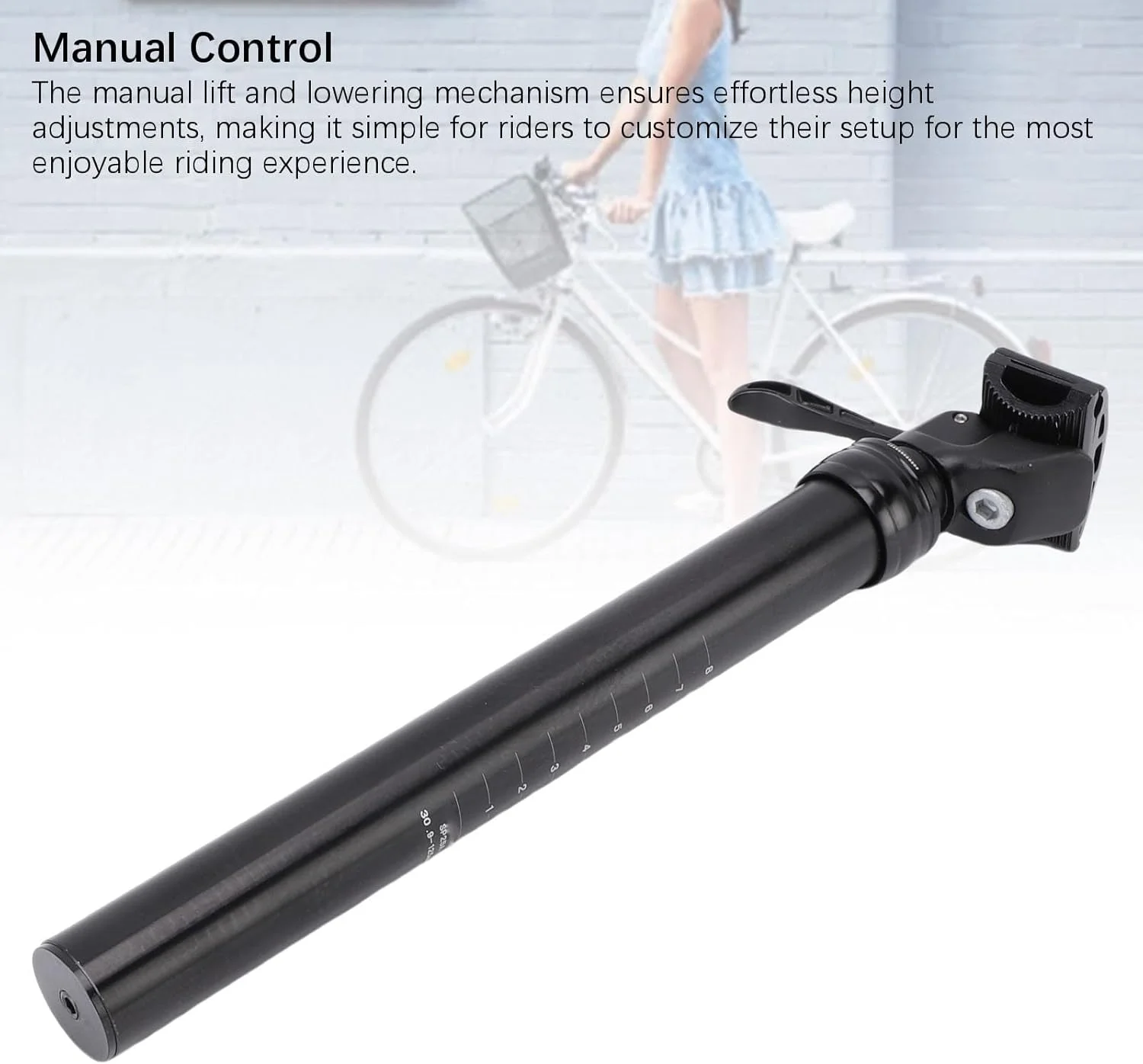 میله زین دوچرخه با سیستم تعلیق، کمک فنرهای قابل تنظیم، اهرم دستی 30.9 میلی متر، کورس 125 میلی متر، آلیاژ آلومینیوم برای دوچرخه سواری، تنظیمات آسان