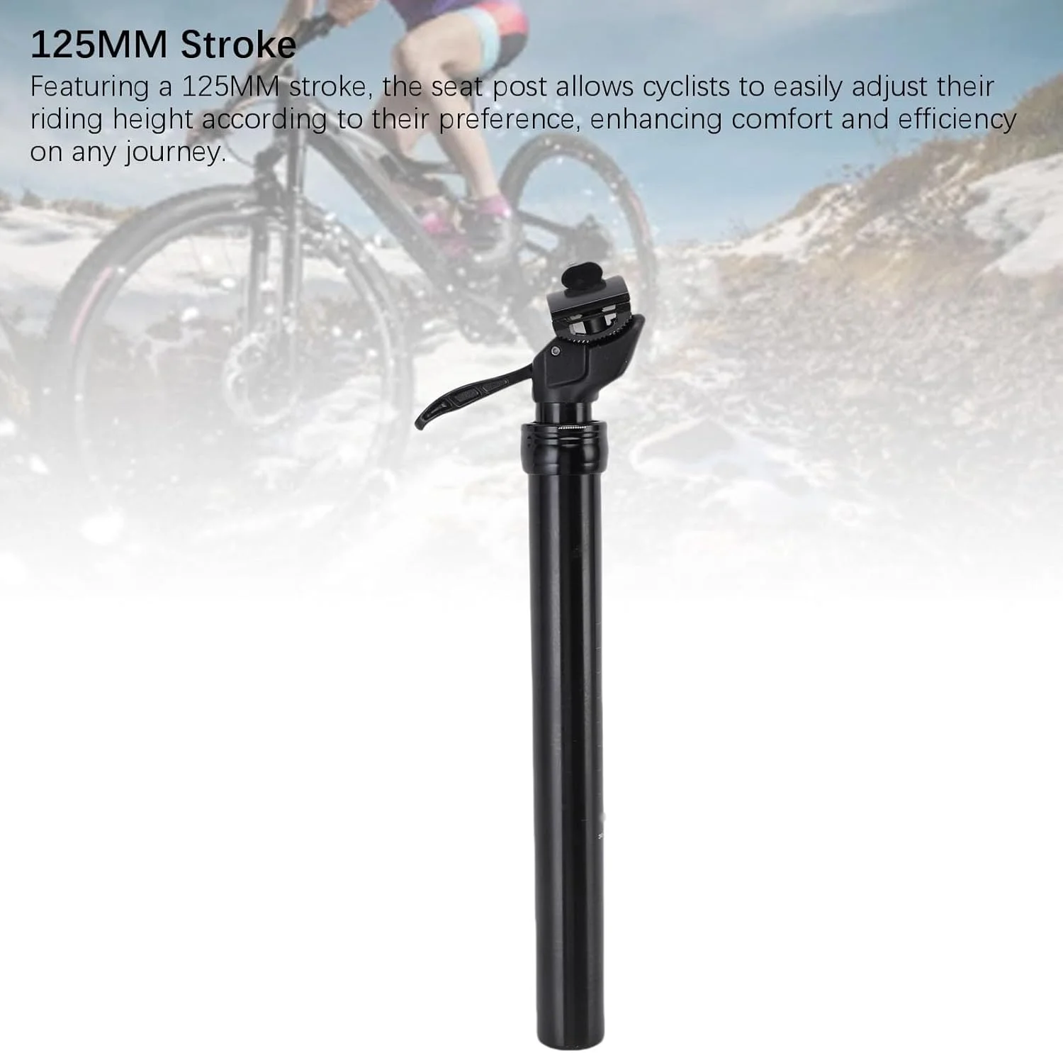 میله زین دوچرخه، کمک فنرهای میله زین دوچرخه با عملکرد دستی 30.9 میلی متر 125 میلی متر با قابلیت تنظیم ارتفاع، میله قطره چکان آلیاژ آلومینیوم برای دوچرخه سواری، مناسب برای همه