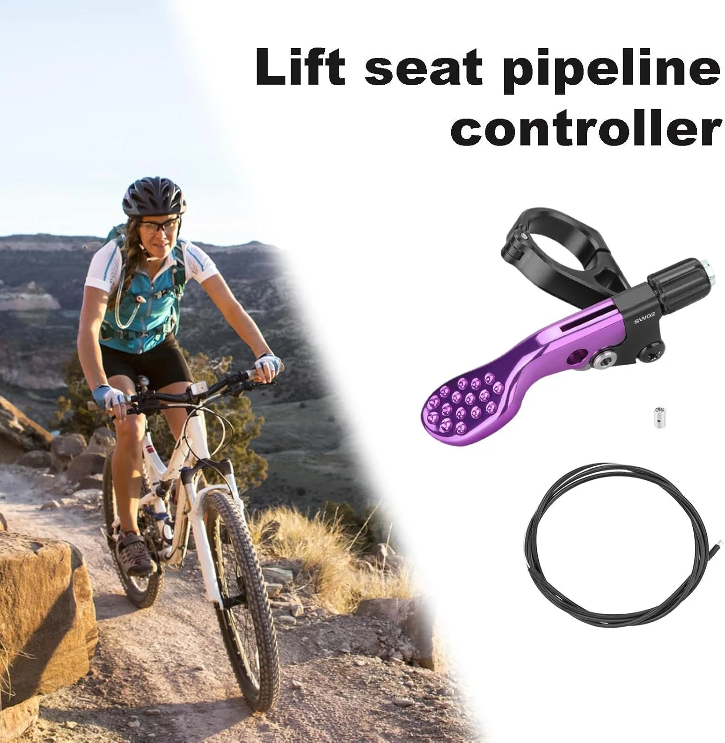 اهرم کنترل از راه دور برای لوله زین دوچرخه سواری - کیت اهرم کنترل از راه دور، کیت، تعویض دنده لوله زین، قطره چکان