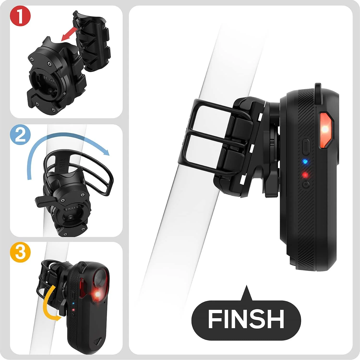 پایه نگهدارنده میله زین دوچرخه توسيتا سازگار با Garmin Varia RCT715 - سازگاری با میله زین گرد، D شکل و آیرودینامیک