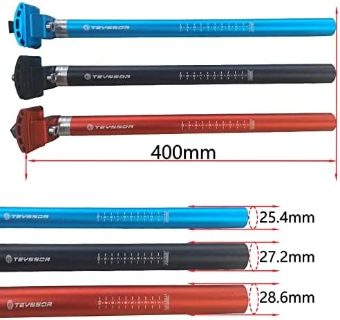 لوله زین دوچرخه تیسور 25.4/27.2/28.6/30.9/31.6 میلی متر 400 میلی متر قابل تنظیم برای دوچرخه های کوهستانی، BMX و جاده