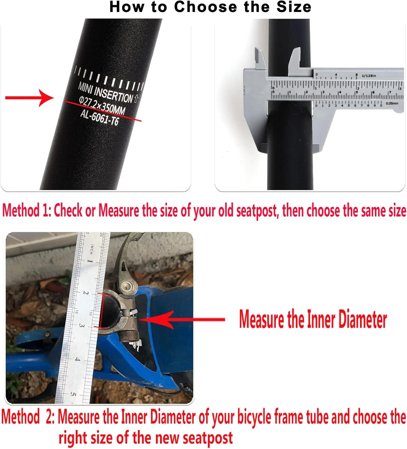 میله زین دوچرخه آلیاژ آلومینیوم 25.4/27.2/28.6 x 350 میلی متر برای دوچرخه کوهستان، جاده و دنده ثابت میله زین دوچرخه آلیاژ آلومینیوم 25.4/27.2/28.6 x 350 میلی متر برای دوچرخه کوهستان، جاده و دنده ثابت