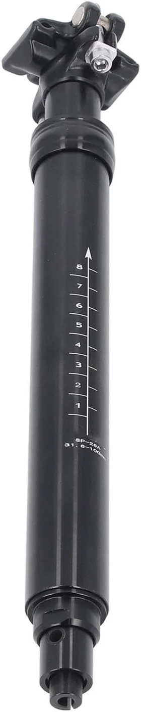 میله زین دوچرخه با قابلیت تنظیم ارتفاع، 31.6 میلی متر، 100 میلی متر جابجایی، مسیریابی داخلی، آلیاژ آلومینیوم، با فناوری هیدرولیک، برای دوچرخه های کوهستانی و جاده ای میله زین دوچرخه با قابلیت تنظیم ارتفاع، 31.6 میلی متر، 100 میلی متر جابجایی، مسیریابی داخلی، آلیاژ آلومینیوم، با فناوری هیدرولیک، برای دوچرخه های کوهستانی و جاده ای