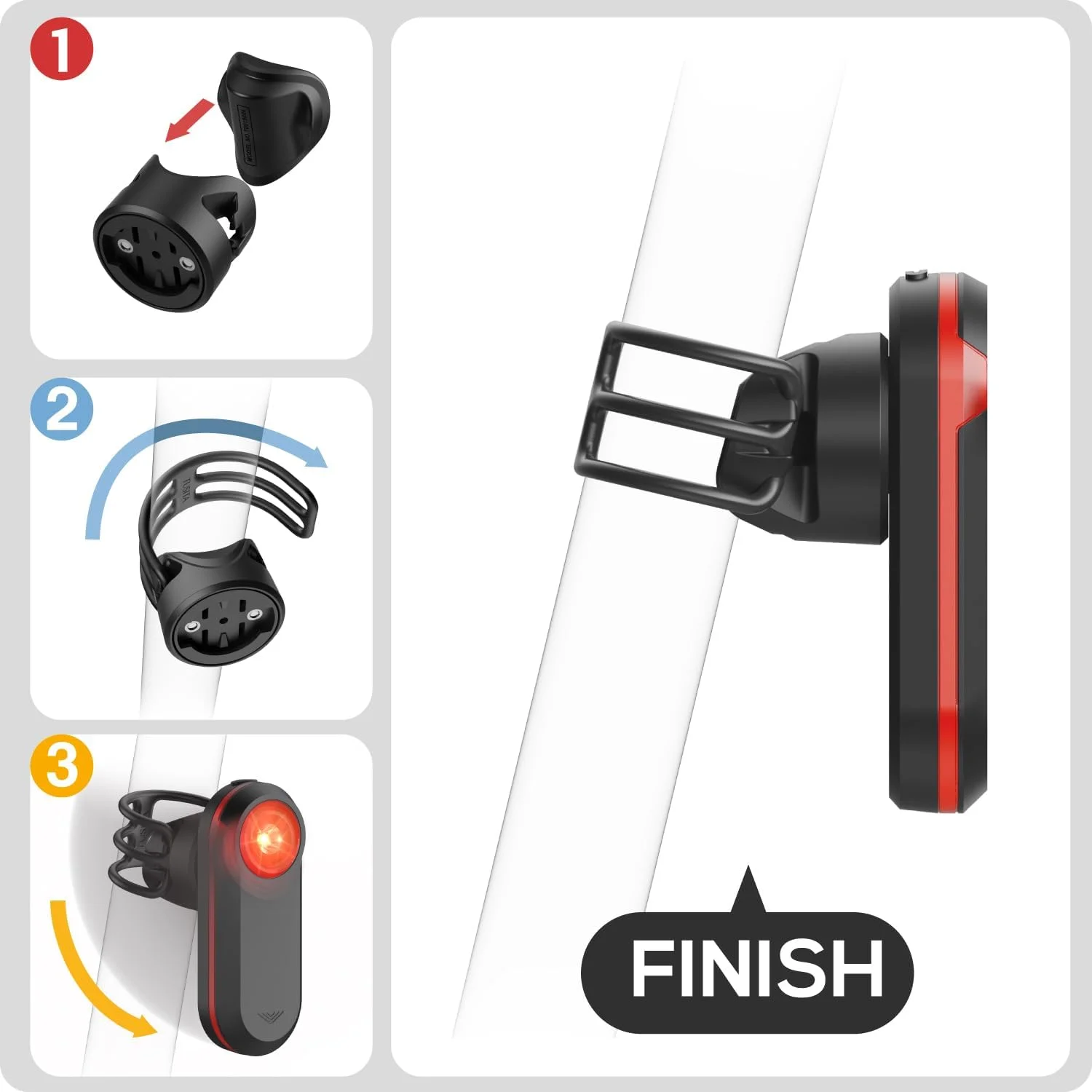 پایه نگهدارنده میله زین دوچرخه توسِیتا سازگار با Garmin Varia RTL510 RTL515 RVR315، رادار دید عقب - سازگاری با میله زین گرد، D شکل و آیرودینامیک