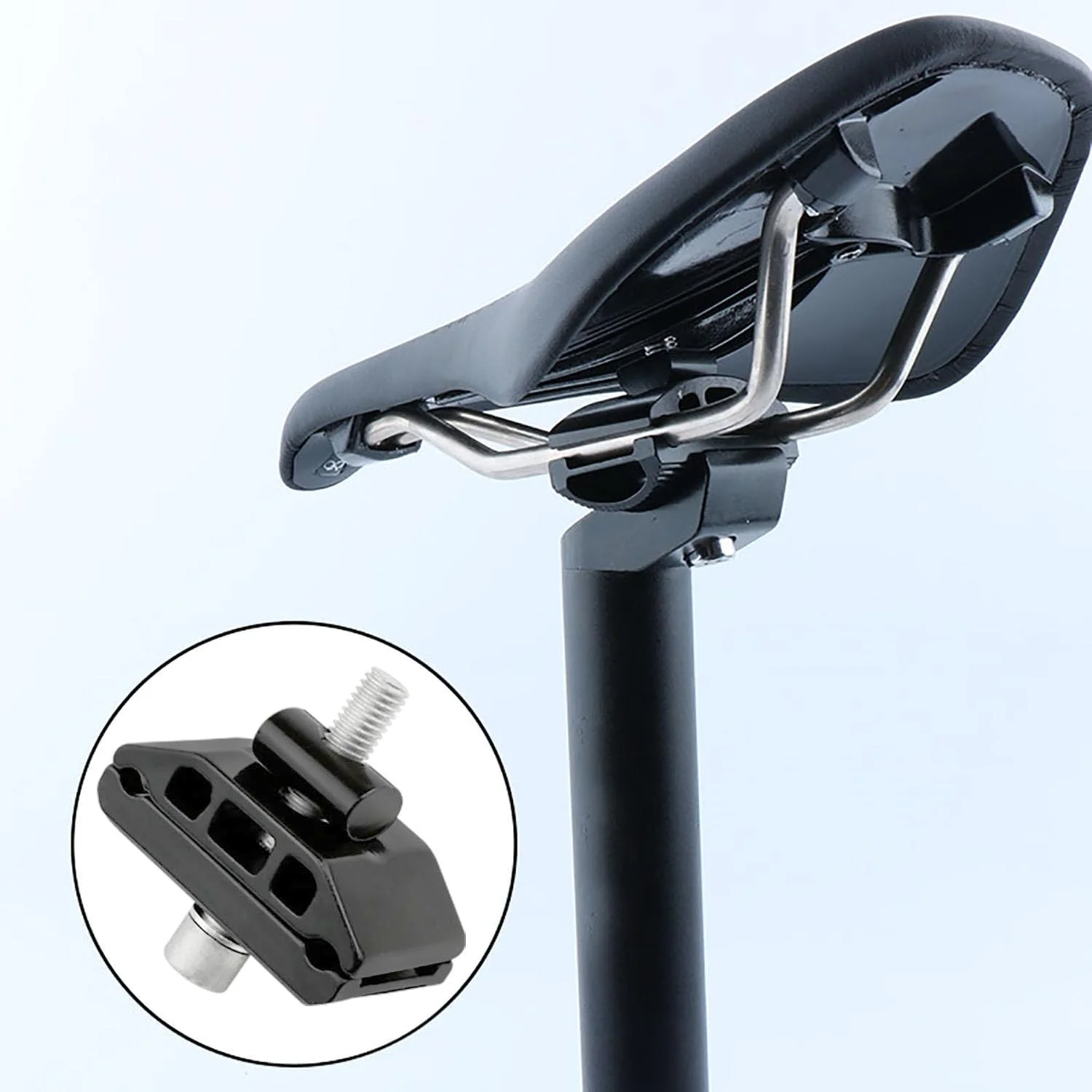 قطعات سر میله زین دوچرخه MTB آلیاژ آلومینیوم مقاوم / سر لوله زین دوچرخه ضد سایش / قطعات سر میله تکی لوله زین پیچ دار - مشکی 1 عدد قطعات سر میله زین دوچرخه MTB آلیاژ آلومینیوم مقاوم / سر لوله زین دوچرخه ضد سایش / قطعات سر میله تکی لوله زین پیچ دار - مشکی 1 عدد