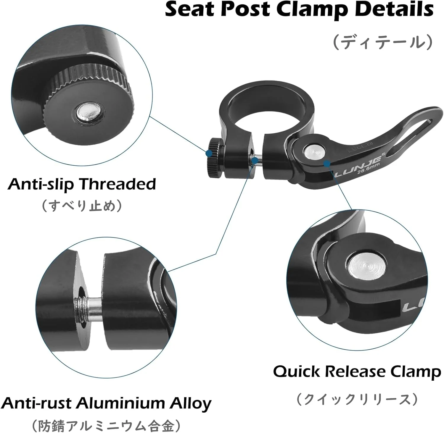 بست لوله زین دوچرخه TRIWONDER - رهاسازی سریع 28.6 میلی متر، 31.8 میلی متر، 34.9 میلی متر برای دوچرخه های کوهستانی، جاده ای و معمولی (قرمز، 34.9 میلی متر)