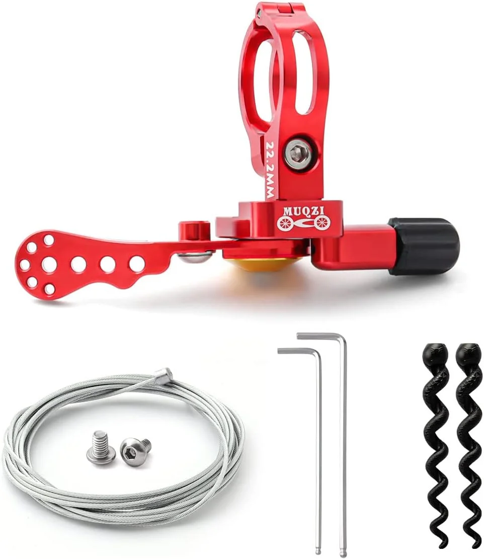 اهرم ریموت رگلاژ زین MUQZI، اهرم کنترل از راه دور قابل تنظیم شیفتر برای دوچرخه کوهستان و فرمان دوچرخه جاده ای با قطر 22.2 میلی متر اهرم ریموت رگلاژ زین MUQZI، اهرم کنترل از راه دور قابل تنظیم شیفتر برای دوچرخه کوهستان و فرمان دوچرخه جاده ای با قطر 22.2 میلی متر