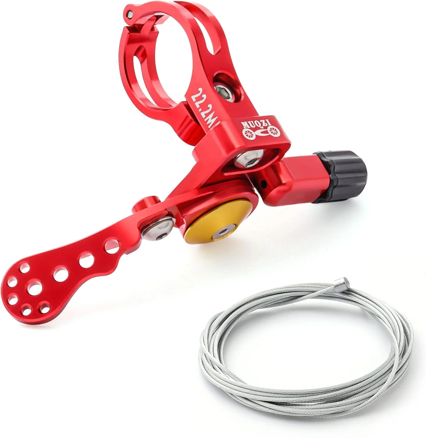 اهرم ریموت رگلاژ زین MUQZI، اهرم کنترل از راه دور قابل تنظیم شیفتر برای دوچرخه کوهستان و فرمان دوچرخه جاده ای با قطر 22.2 میلی متر