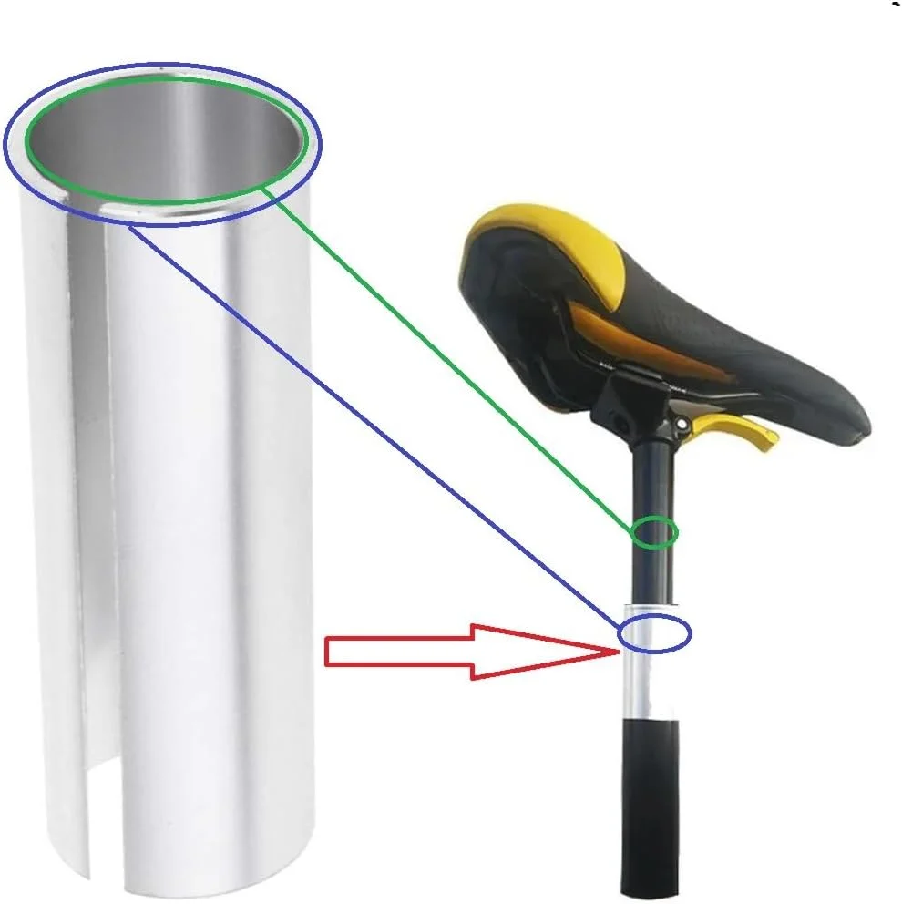 تبدیل آلومینیومی لوله زین دوچرخه سایکلینگ کالرز، تبدیل سایز 31.6 میلی متر به 34.9 میلی متر، مشکی