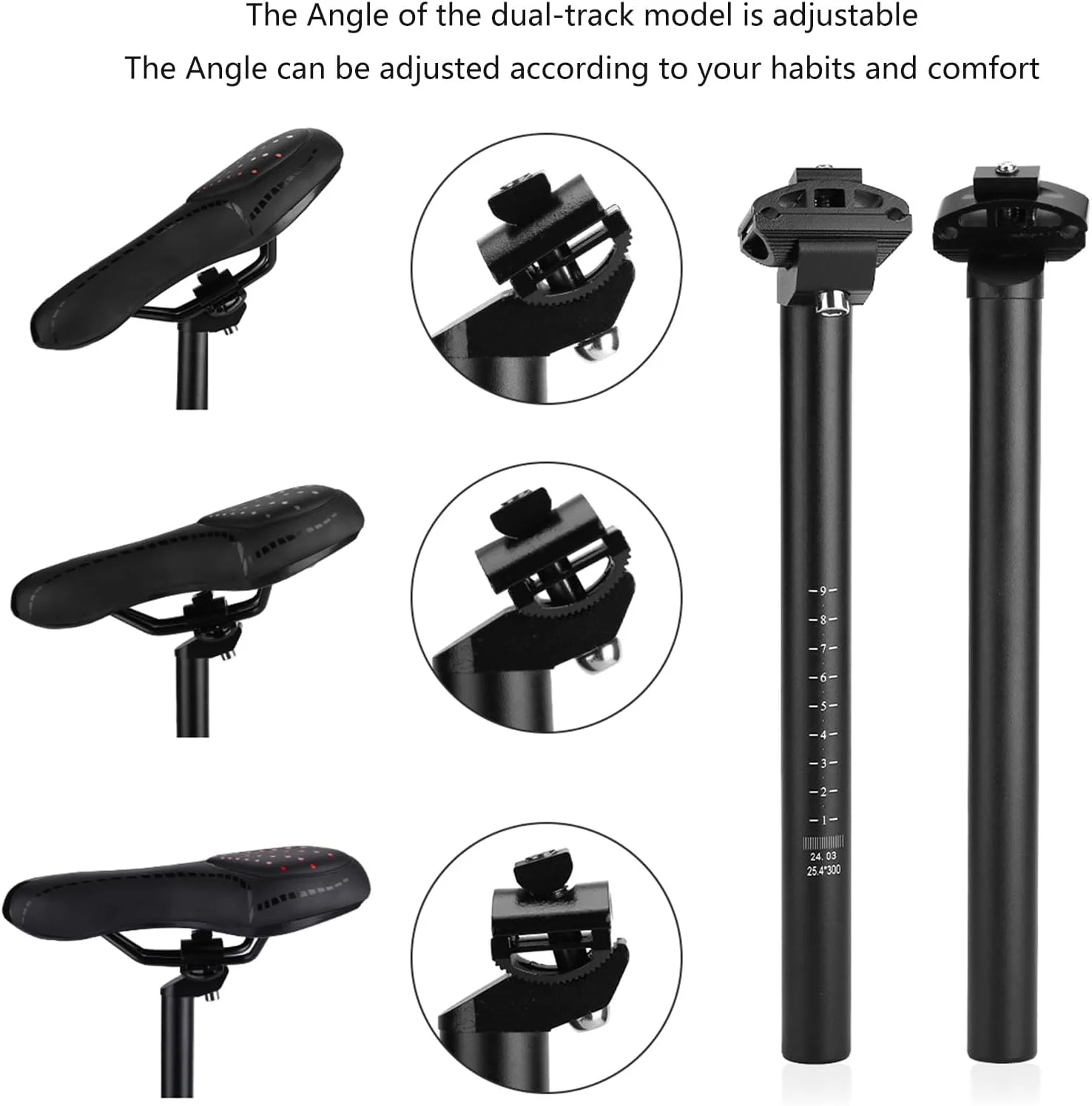 میله زین دوچرخه کورسی آلیاژ آلومینیوم، لوله جایگزین زین دوچرخه با استفاده آسان