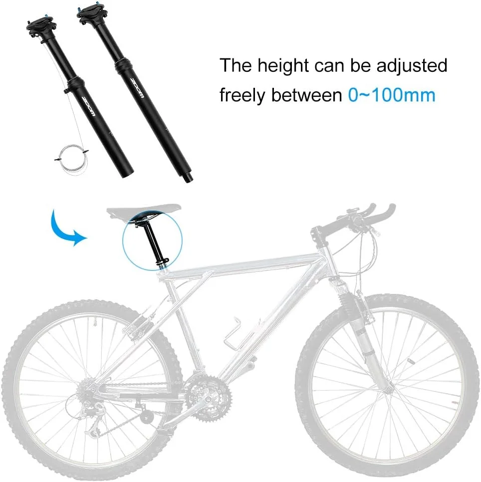 لوله زین دوچرخه کوهستان با قابلیت تنظیم ارتفاع از راه دور، سیستم هیدرولیک، جذب شوک و ضربه، تجربه سواری راحت، ساخته شده از آلیاژ آلومینیوم