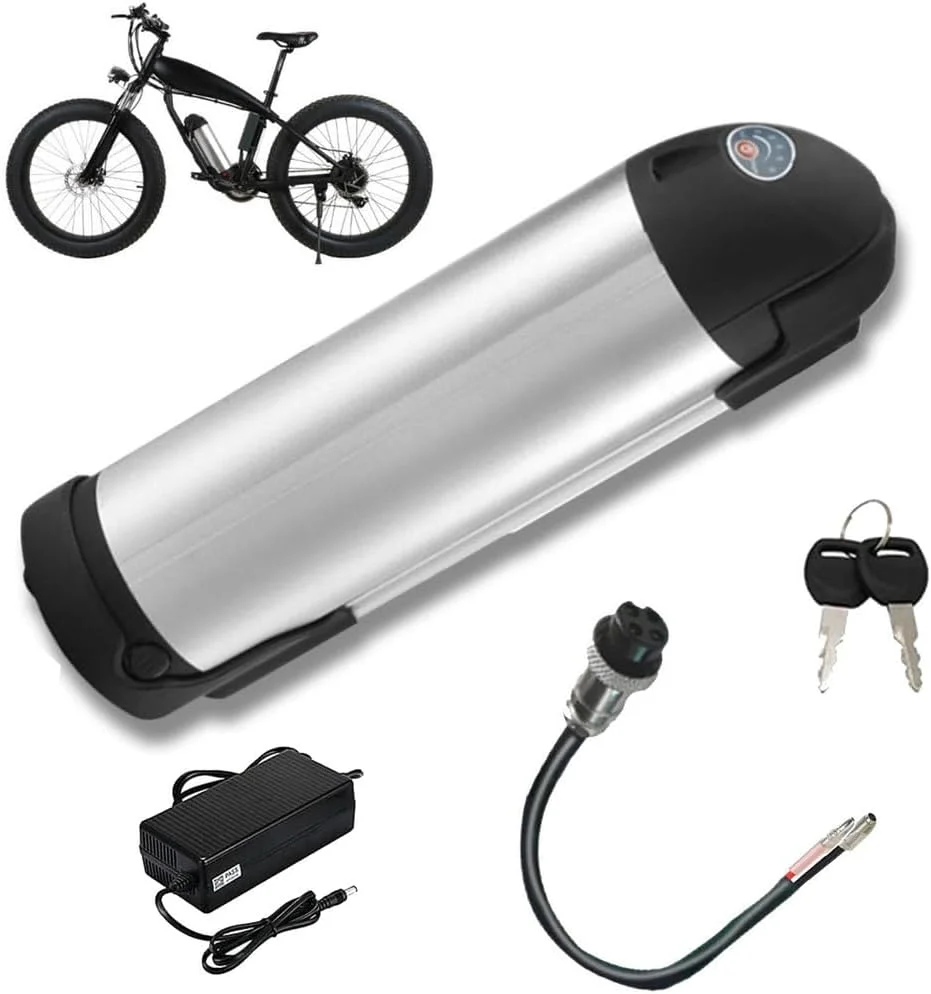 باتری لیتیومی بطری آب 24 ولت 15 آمپر ساعت، باتری لوله پایین 48 ولت 10 آمپر ساعت، باتری های دوچرخه برقی 36 ولت 20 آمپر ساعت برای کیت موتور 200W-800W با سوئیچ برق و شارژر