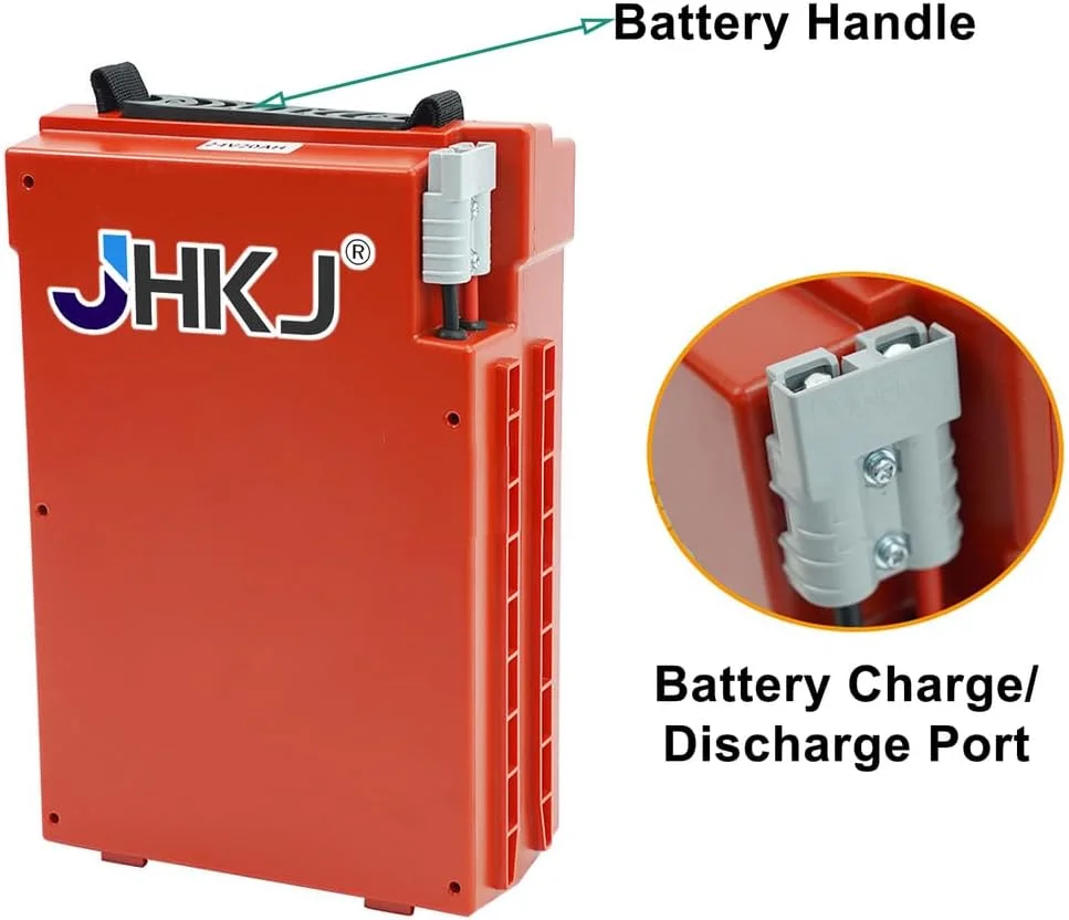 باتری لیتیوم-یونی 24 ولت 20 آمپر ساعت، 30 آمپر ساعت، 40 آمپر ساعت بدون نیاز به تعمیر و نگهداری برای لیفتراک، باتری LiFePO4 با دسته قابل حمل برای کیت های موتور 500 وات - 1000 وات
