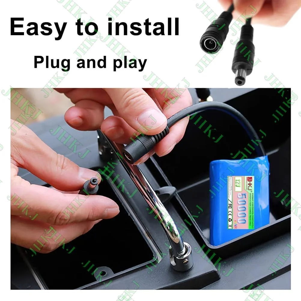 باتری های لیتیوم-یونی 12 ولت 5000 میلی آمپر ساعت، باتری قابل شارژ 12 ولت با شارژر 12.6 ولت و پورت DC برای باتری جایگزین دستگاه های الکتریکی