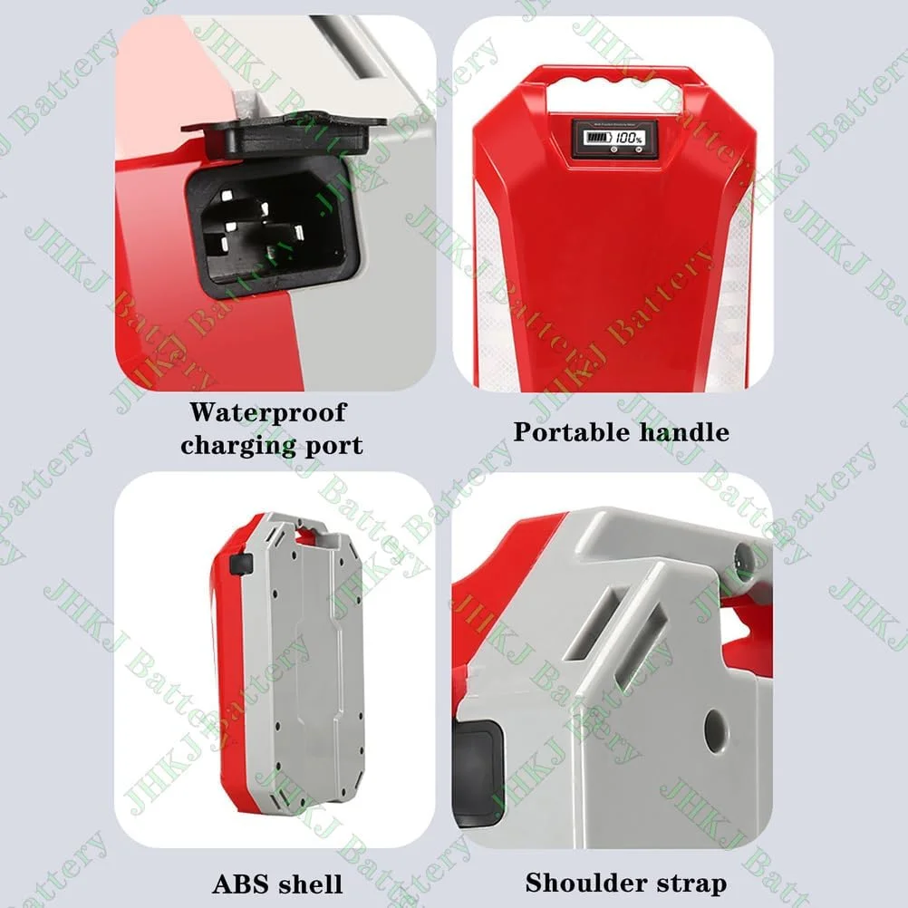 باتری لیتیوم-یونی 21 ولت 20 آمپر ساعت، باتری قابل تعویض 24 ولت 30 آمپر ساعت، باتری لیتیومی 36 ولت 20 آمپر ساعت باغبانی، باتری ابزار 48 ولت 12 آمپر ساعت برای کیت موتورهای 250 وات تا 720 وات به همراه شارژر