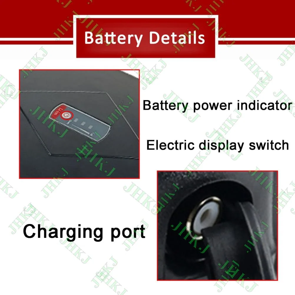 باتری لیتیوم-یونی دوچرخه برقی 36 ولت 18 آمپر ساعت 20 آمپر ساعت، باتری لیتیومی 48 ولت 8 آمپر ساعت 15 آمپر ساعت با شارژر و نمایشگر قدرت برای کیت موتور 300 وات - 700 وات