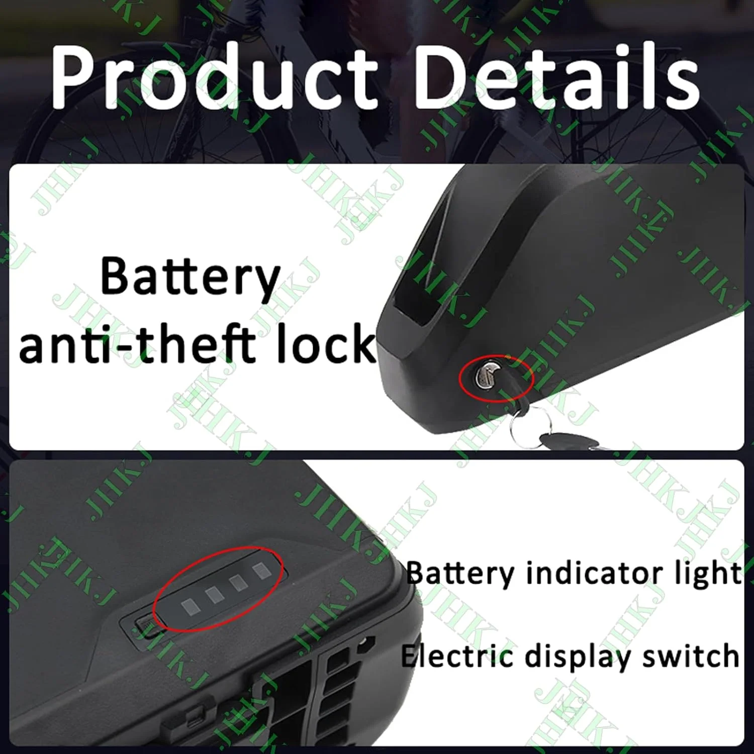 باطری های 48 ولت 20 آمپر ساعت 25 آمپر ساعت دوچرخه برقی، باطری لیتیوم-یون 52 ولت 20 آمپر ساعت 25 آمپر ساعت برای کیت های تبدیل موتور 950 وات - 1300 وات، باطری لوله پایین با سوئیچ و قفل ایمنی باطری های 48 ولت 20 آمپر ساعت 25 آمپر ساعت دوچرخه برقی، باطری لیتیوم-یون 52 ولت 20 آمپر ساعت 25 آمپر ساعت برای کیت های تبدیل موتور 950 وات - 1300 وات، باطری لوله پایین با سوئیچ و قفل ایمنی