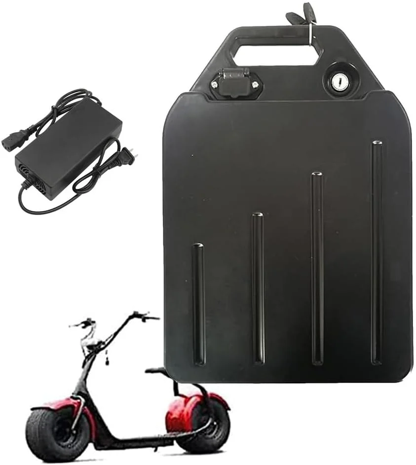 باطری لیتیوم-یونی دوچرخه برقی 60 ولت 12، 15، 18، 20، 30 و 35 آمپر ساعت به همراه شارژر و قفل ایمنی برای موتورهای 700 تا 2000 وات