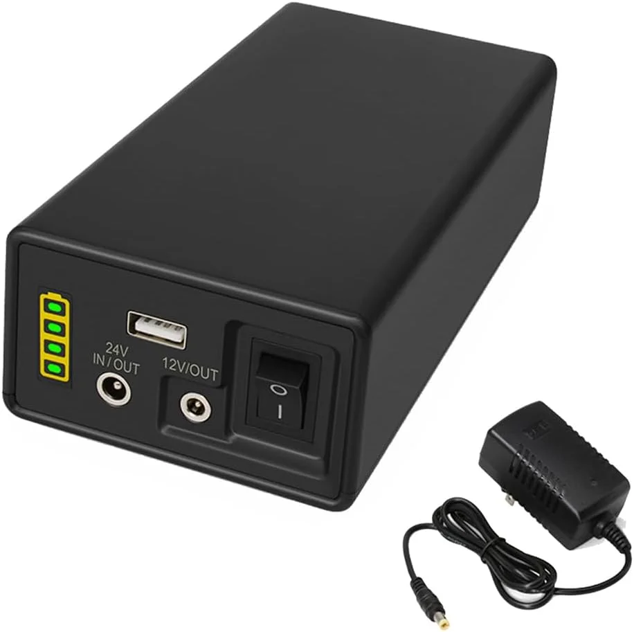 باطری لیتیومی قابل شارژ DC با ظرفیت بالا 24 ولت 28000mAh 30800mAh 35000mAh 44800mAh، سایز کوچک 12 ولت، برق پشتیبان 5 ولت، چراغ LED، باطری یونیورسال با نمایشگر قدرت و USB، 24 ولت، 35000mAh