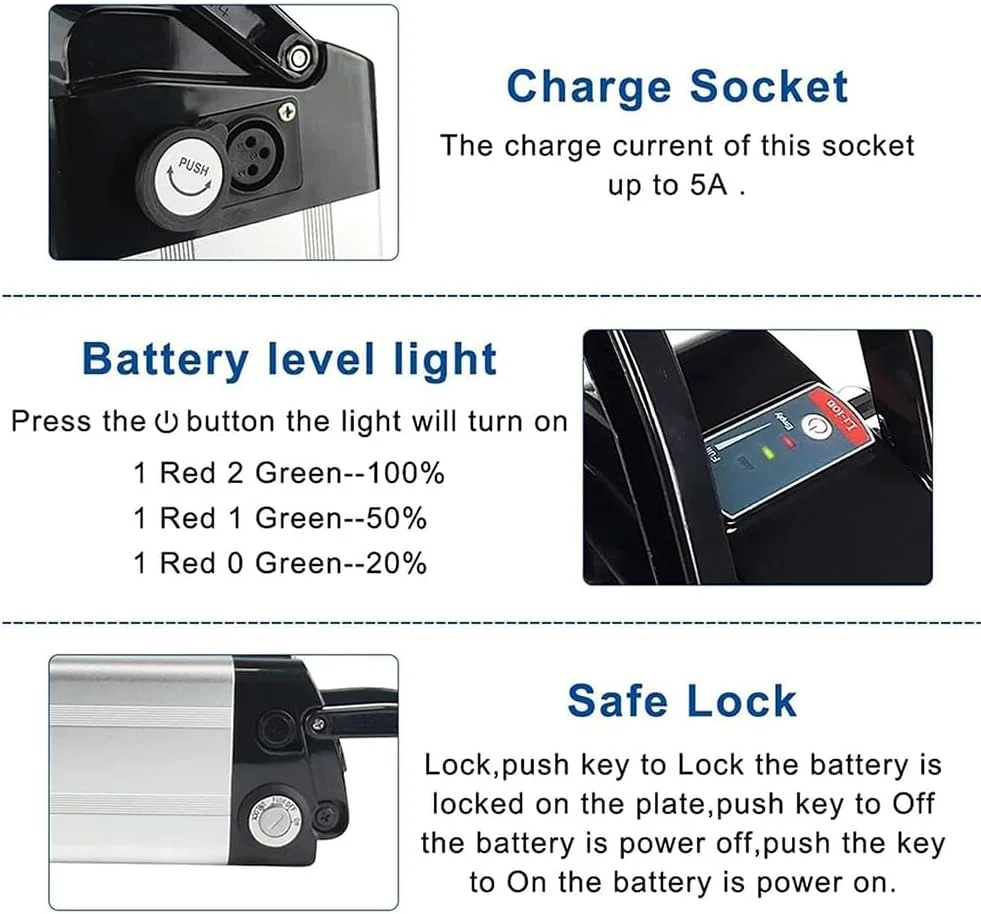 باتری لیتیومی دوچرخه برقی 48 ولت، 48 ولت 10.4 آمپر ساعت، 12 آمپر ساعت، 15 آمپر ساعت، 18 آمپر ساعت، 20 آمپر ساعت، باتری لیتیوم یونی قابل جابجایی برای کیت موتور دوچرخه برقی 0-1000 وات با شارژر و BMS، 48 ولت، 12 آمپر ساعت باتری لیتیومی دوچرخه برقی 48 ولت، 48 ولت 10.4 آمپر ساعت، 12 آمپر ساعت، 15 آمپر ساعت، 18 آمپر ساعت، 20 آمپر ساعت، باتری لیتیوم یونی قابل جابجایی برای کیت موتور دوچرخه برقی 0-1000 وات با شارژر و BMS، 48 ولت، 12 آمپر ساعت