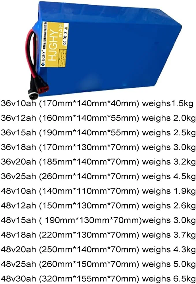 باطری لیتیوم-یونی قابل شارژ دوچرخه برقی 36 ولت 48 ولت 10 آمپر ساعت 12 آمپر ساعت 15 آمپر ساعت 18 آمپر ساعت 20 آمپر ساعت 25 آمپر ساعت 30 آمپر ساعت به همراه شارژر برای موتور 0-1500 وات، 48 ولت، 20 آمپر ساعت باطری لیتیوم-یونی قابل شارژ دوچرخه برقی 36 ولت 48 ولت 10 آمپر ساعت 12 آمپر ساعت 15 آمپر ساعت 18 آمپر ساعت 20 آمپر ساعت 25 آمپر ساعت 30 آمپر ساعت به همراه شارژر برای موتور 0-1500 وات، 48 ولت، 20 آمپر ساعت